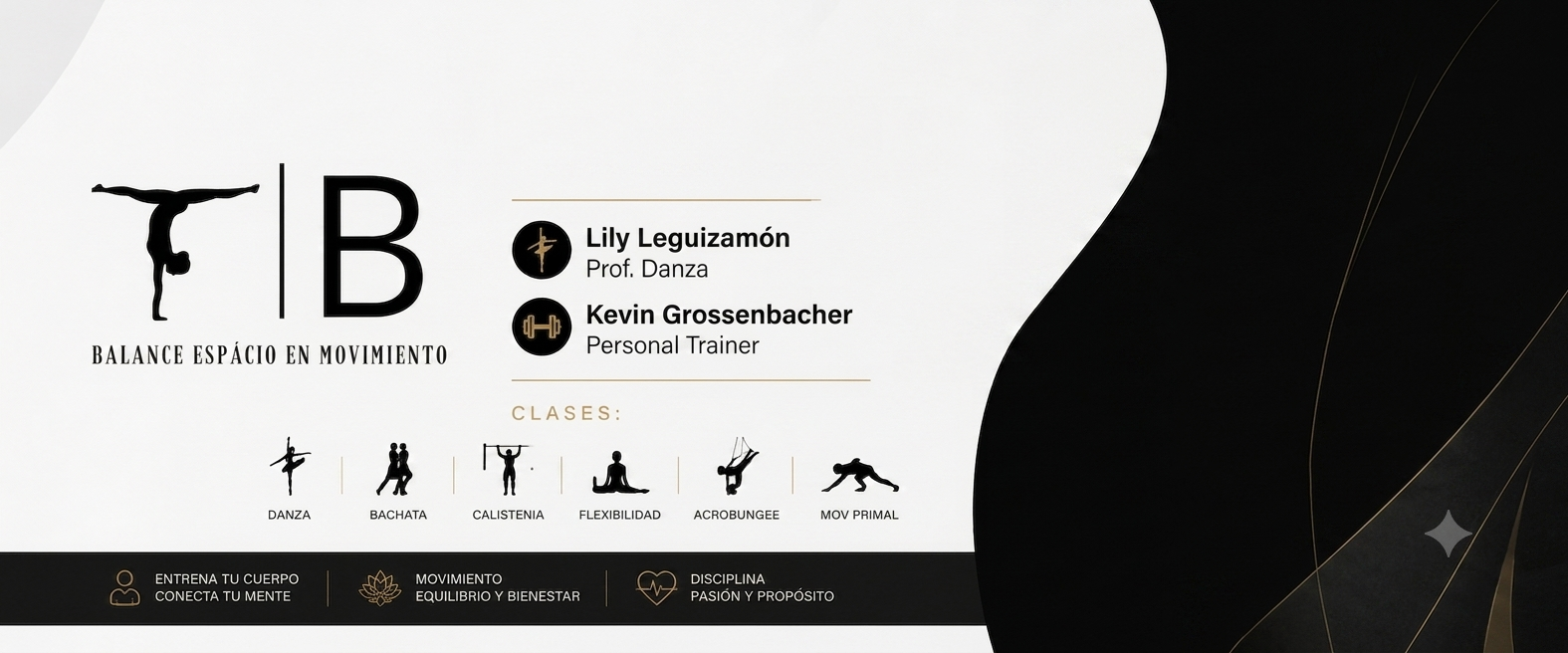 Balance Espacio en Movimiento — Lily Leguizamón y Kevin Grossenbacher, clases de danza, bachata, calistenia, flexibilidad, acrobungee y movimiento primal